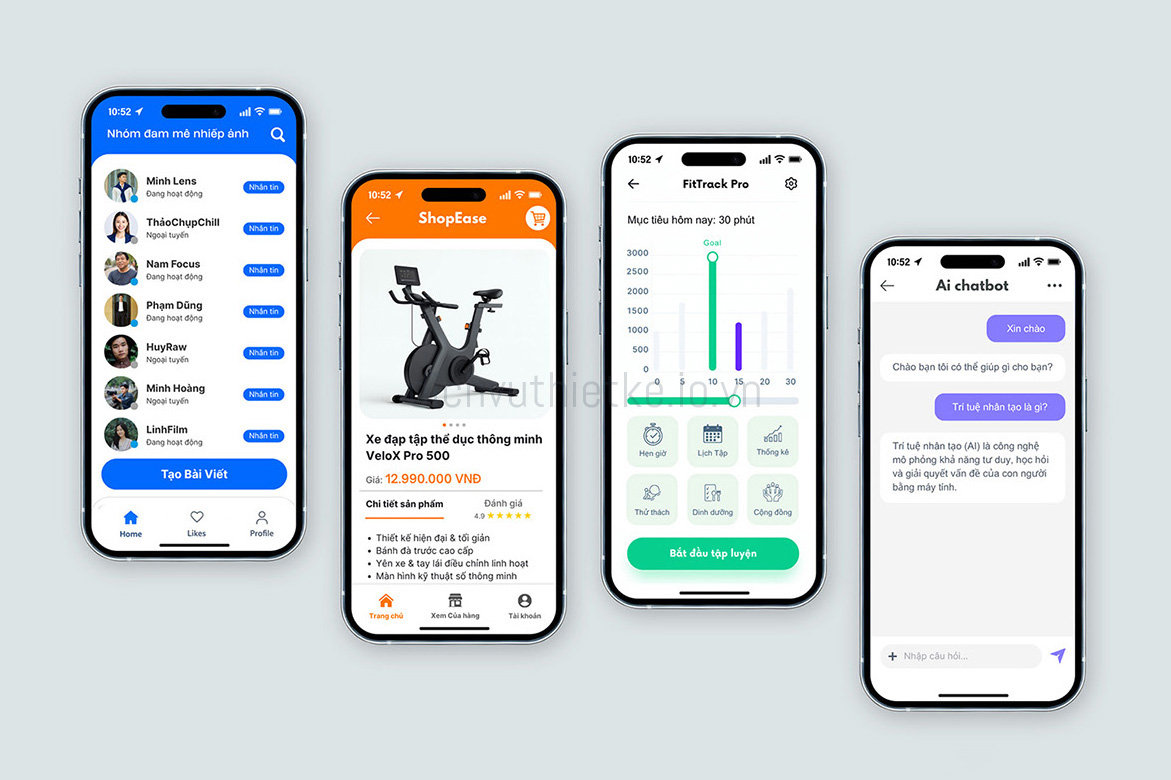 Giao diện mobile app