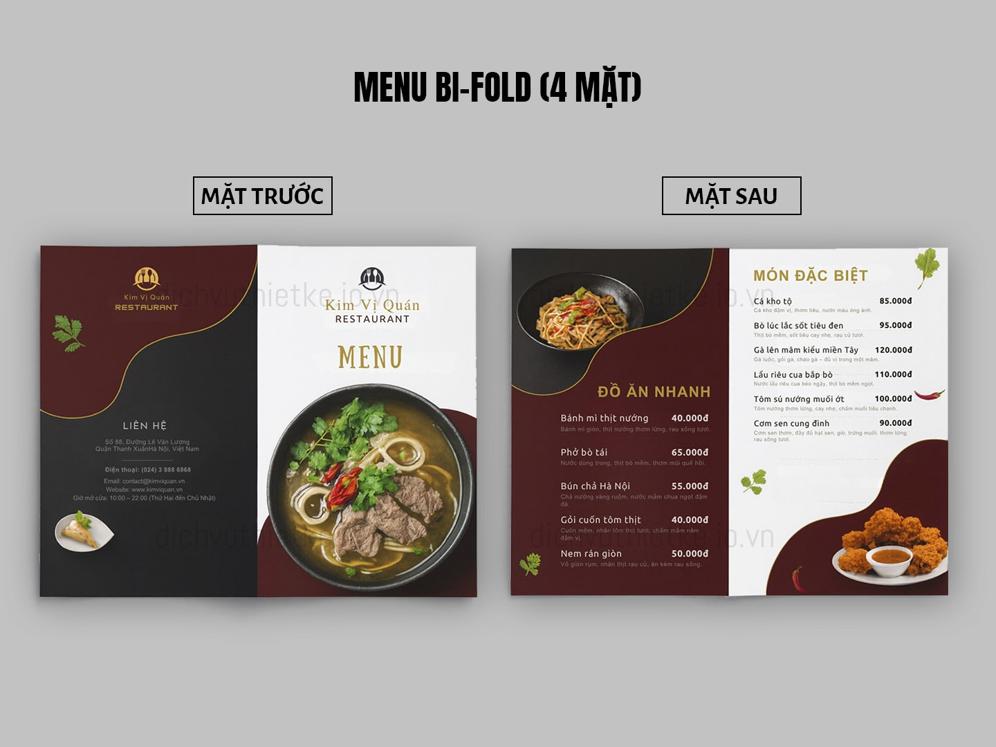 Menu Bi-fold 4 mặt