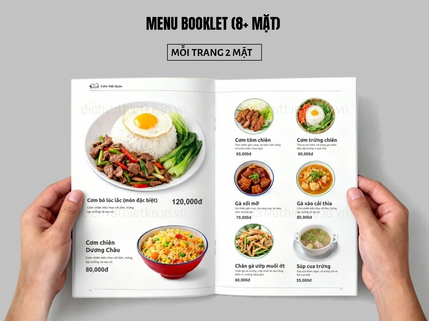 Menu Booklet 8+ mặt