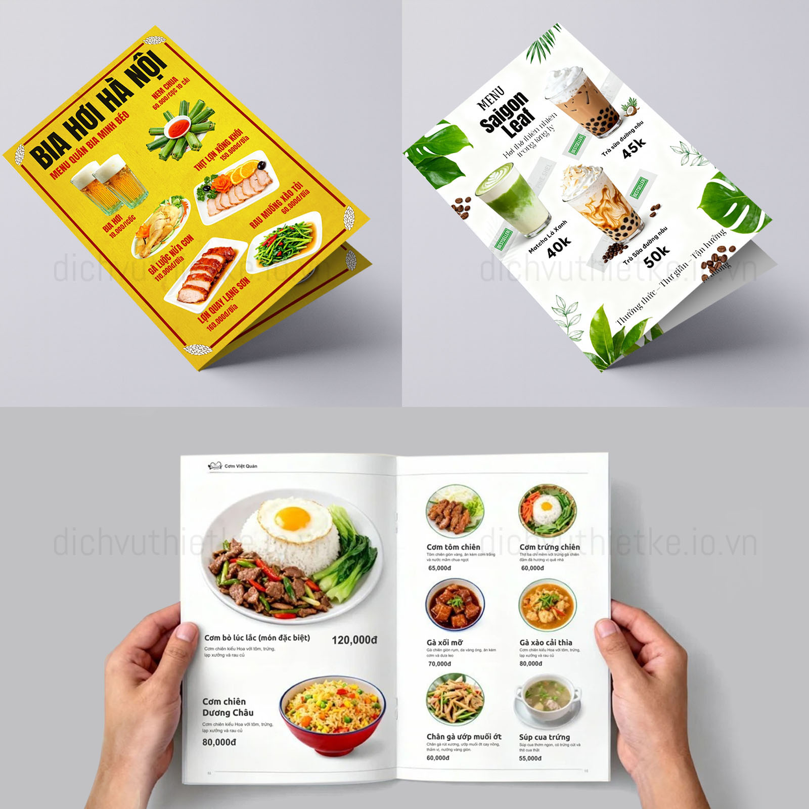 Các loại menu nhà hàng