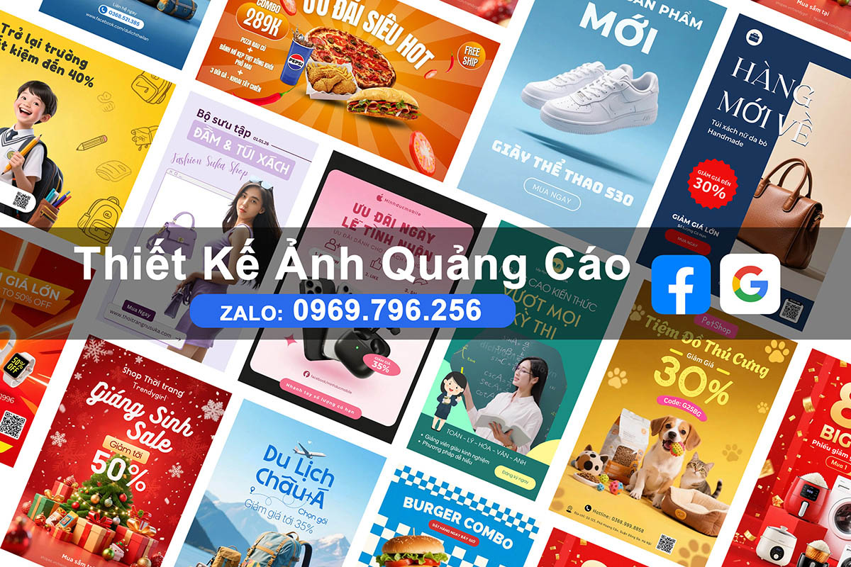 Thiết kế ảnh chạy quảng cáo Facebook Google Ads chuyên nghiệp